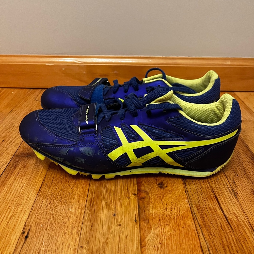 ASICS Turbo Jump 2 Blue Track and Field/Jump Spike Shoes W/ Spikes - Size 9